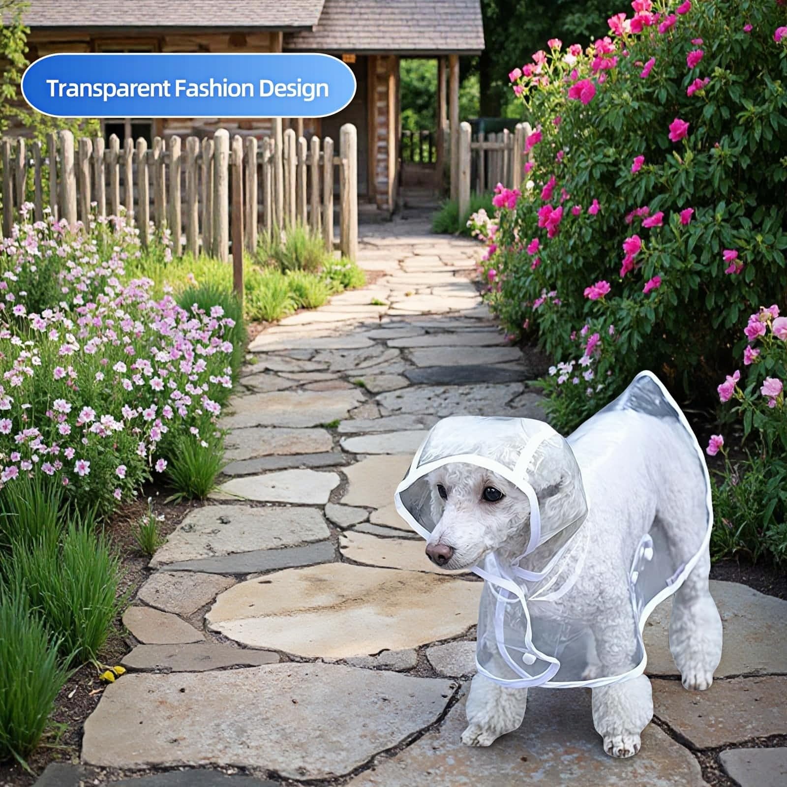 Dog Raincoat - Dog Raincoat - Waterproof Dog Coat - Transparent Rain Poncho - Dog Clothing - Rain Suit - Hooded Jacket - Dog Accessories - Walking Supplies - Dog Supplies - Outdoor Pet - Transparent - 1 Piece