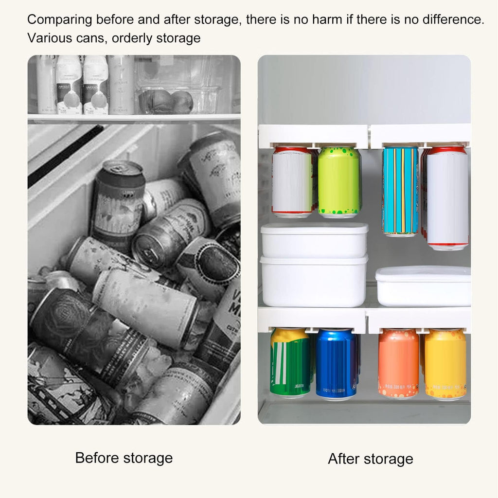 Can Holder Fridge - Fridge Organizer Hanging - Soda Can Rack - Beer Holder - Fridge Storage Rack - Hanging Drawer - Beverage Dispenser - Space Saving - Kitchen Accessories - Bottle Holder - Storage System - White - 1 Piece