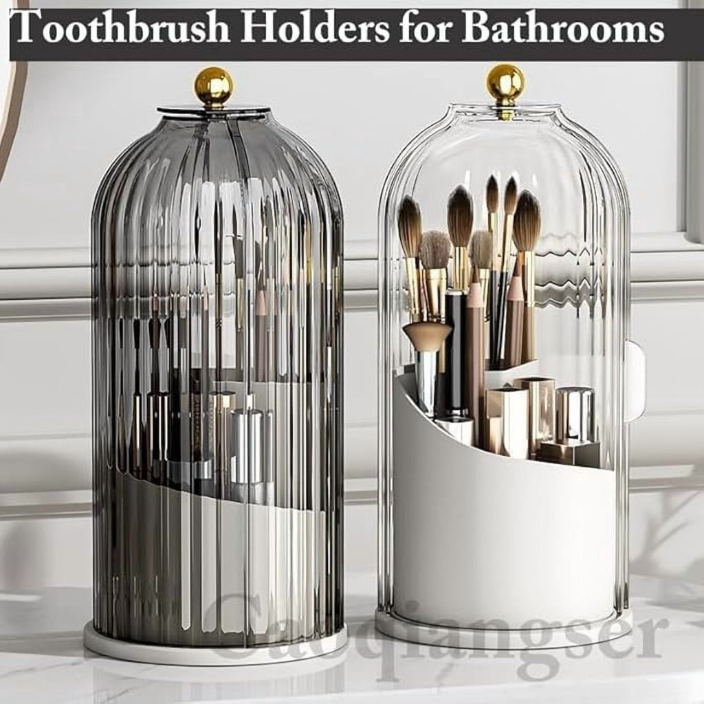 Concealed Toothbrush Holder,Toothbrush Holders for Bathrooms,360 Rotating Waterproof Dustproof Toothpaste Holders with Sliding Lid,for Vanity Makeup Brushes Holder,Pen Holder Storage (C) C