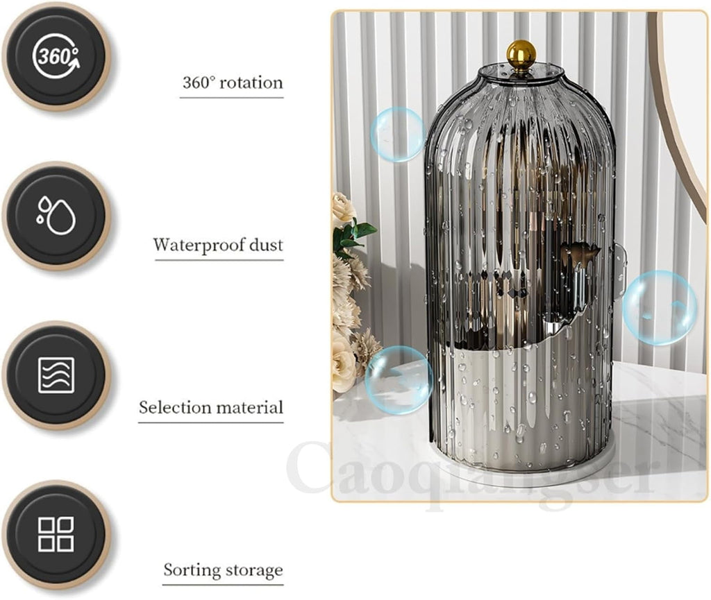 Concealed Toothbrush Holder,Toothbrush Holders for Bathrooms,360 Rotating Waterproof Dustproof Toothpaste Holders with Sliding Lid,for Vanity Makeup Brushes Holder,Pen Holder Storage (C) C
