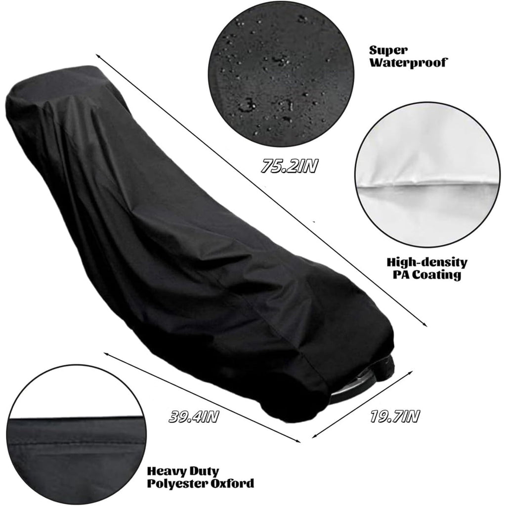 Waterproof Protective Cover,QZS Heavy Duty Push Lawn Mower Cover,75.2x19.7x39.4In,Universal Oxford Cover Fit with Drawstring,1Pack