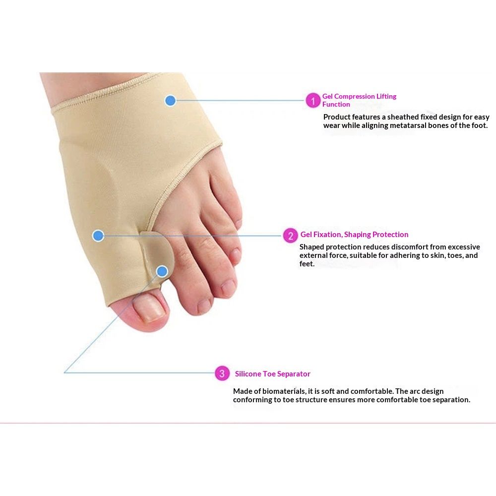 2 pair Relief Sleeve Pads & Corrector for Men & Women | Cushioned Support for Toe Alignment & Pain Relief | 2 Pair (35-40（S)）