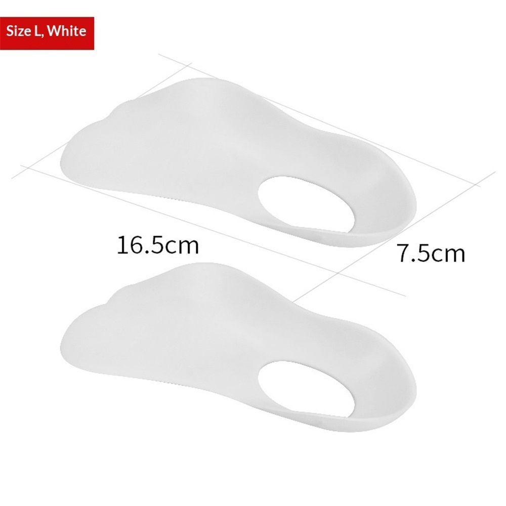 Shoe Pads 1 Pair Arch Support Inserts Plantar Insoles for Flatfoot Corrector Shoe Pads with Hole (White) Heel Spurs Insoles（L）