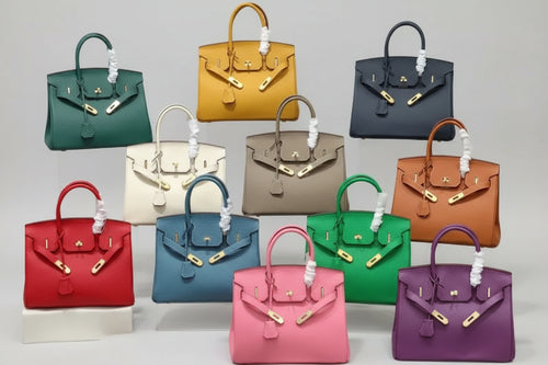 2025- Euro-american Elegant Crocodile Leather Handbag Bag - Birkin 30,blue-white ,palladium Hardware
