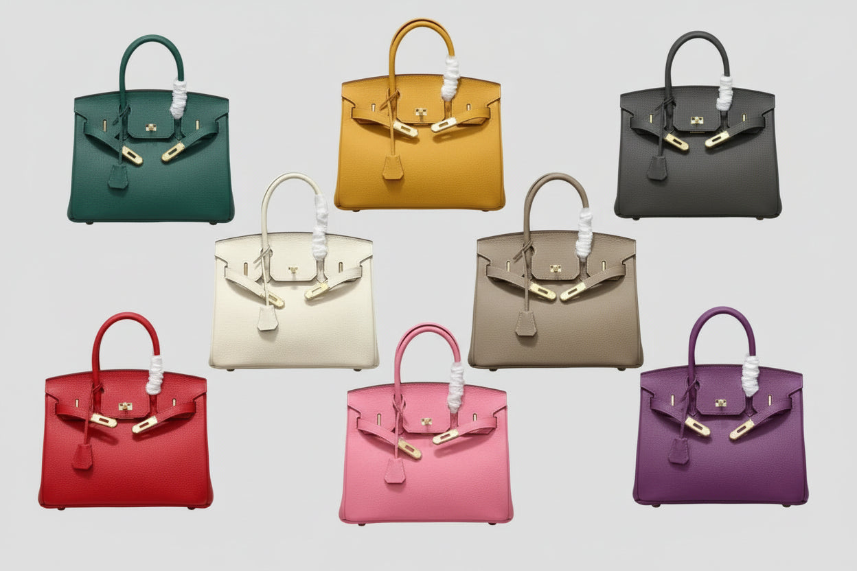 2025- Euro-american Elegant Crocodile Leather  Handbag Bag - Birkin 30,red ,palladium Hardware