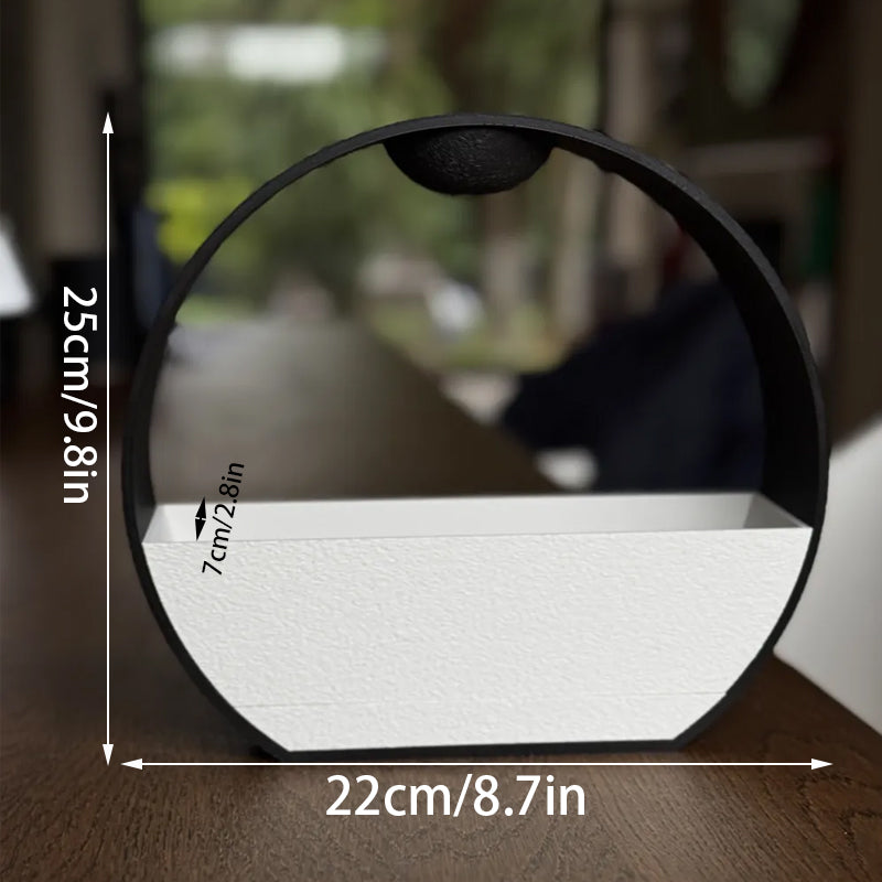 3D-printed stone-textured self-watering flower pot