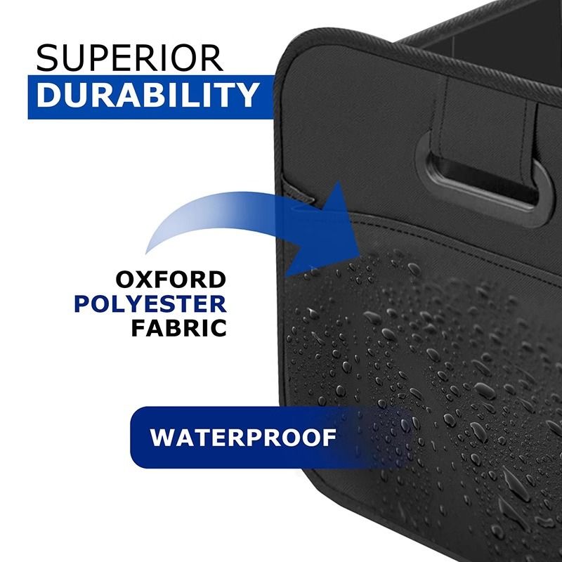 1 Car Trunk Organizer, Automotive Storage, Reinforced Handle, Foldable Multi-Compartment Car Organizer, 600D Oxford Fabric, Suitable for Any Car, SUV, Minivan, Vehicle Storage.BLACK