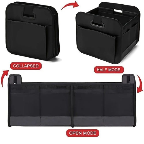 1 Car Trunk Organizer, Automotive Storage, Reinforced Handle, Foldable Multi-Compartment Car Organizer, 600D Oxford Fabric, Suitable for Any Car, SUV, Minivan, Vehicle Storage.GREY