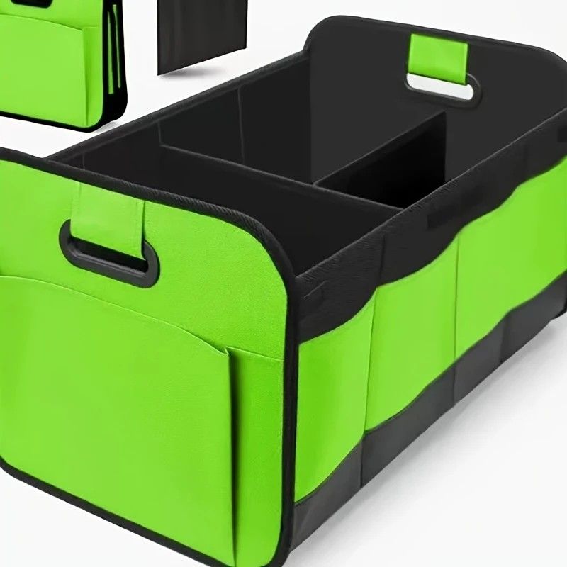 1 Car Trunk Organizer, Automotive Storage, Reinforced Handle, Foldable Multi-Compartment Car Organizer, 600D Oxford Fabric, Suitable for Any Car, SUV, Minivan, Vehicle Storage.GREY