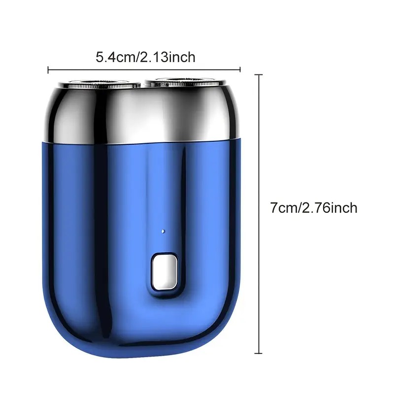 Green Men's Mini Electric Shaver, with USB-C Fast Charging, detachable dual-head system, portable design ideal for travel and business trips.
