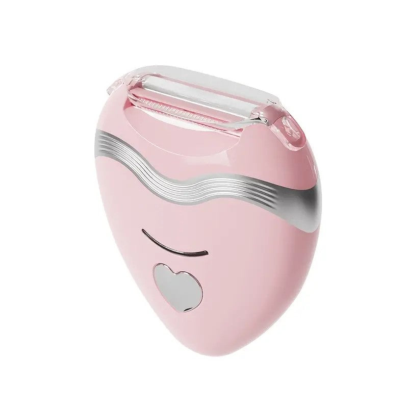 pink 3-in-1 Women's Electric Hair Remover, suitable for both dry and wet use. Designed for bikini, eyebrows, face, and underarms. Portable, rechargeable, cordless, gentle yet effective.