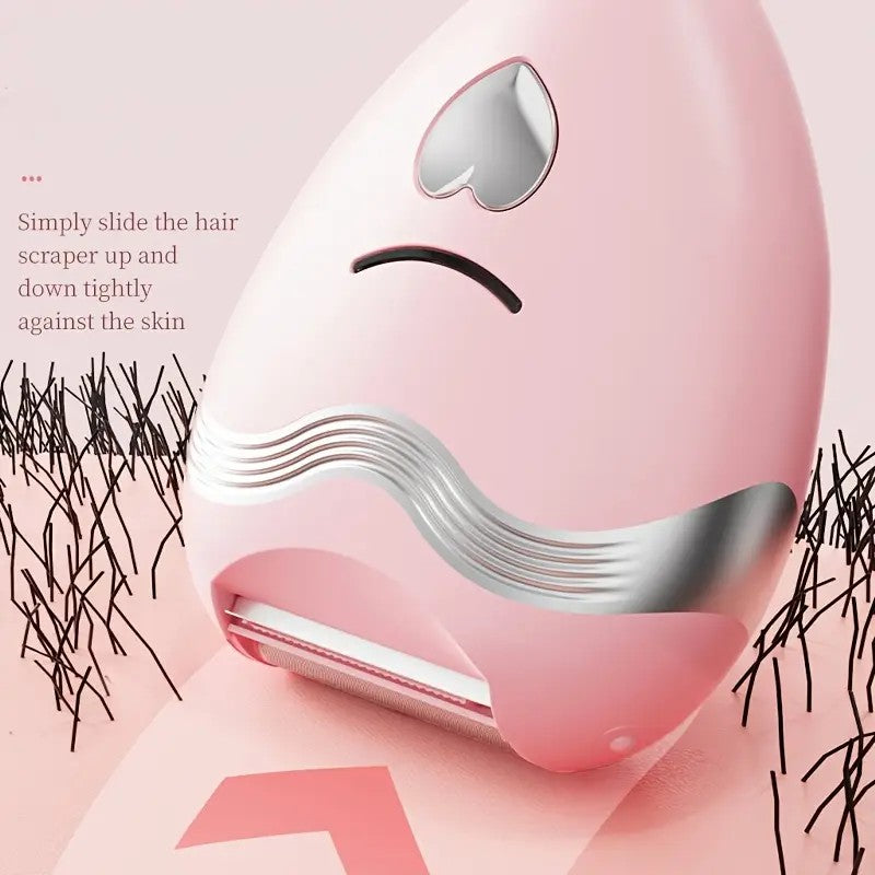 WHITE  3-in-1 Women's Electric Hair Remover, suitable for both dry and wet use. Designed for bikini, eyebrows, face, and underarms. Portable, rechargeable, cordless, gentle yet effective.