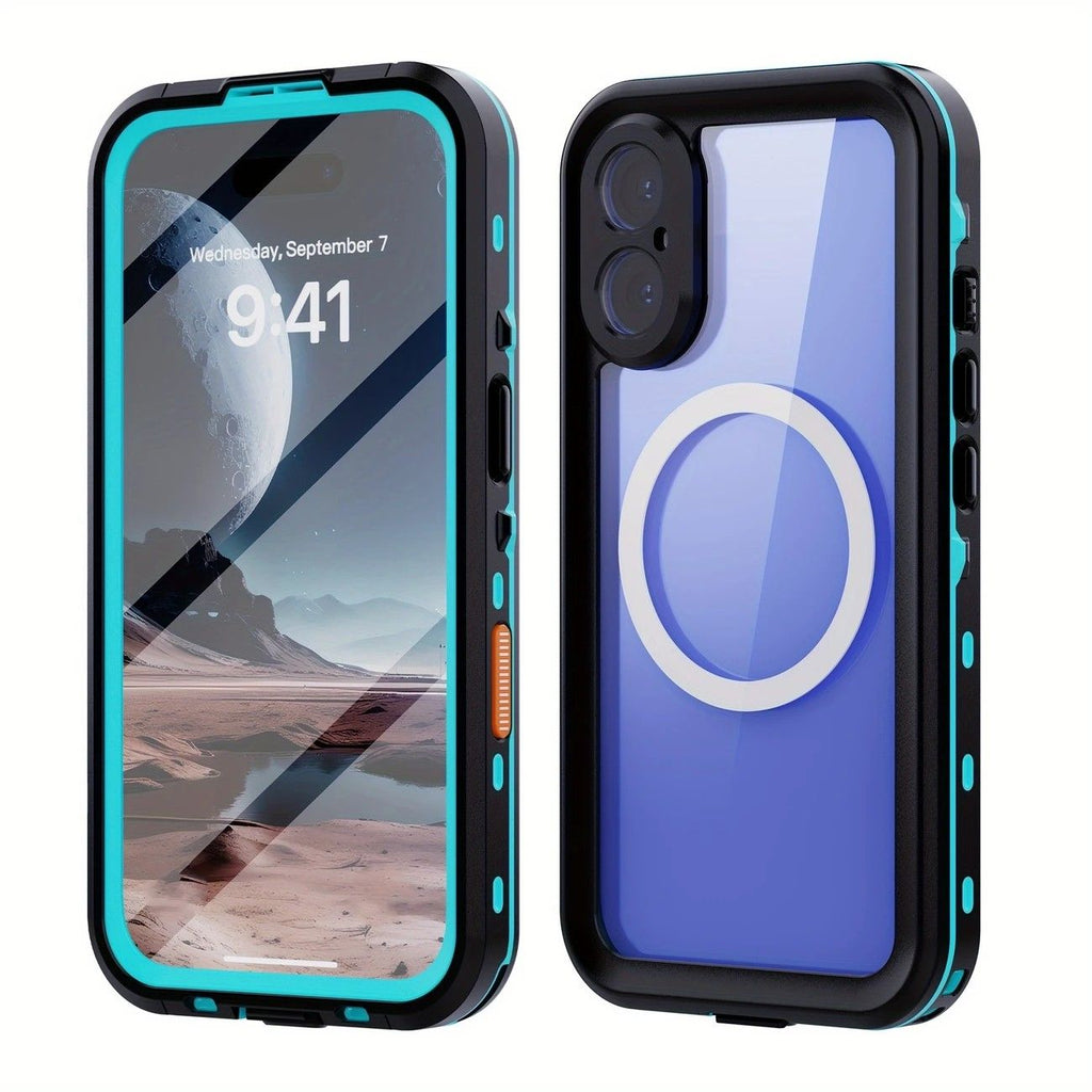 iPhone 16 Pro  Waterproof Phone Case IP68 Drop Protection Snow Dust Resistant with Lanyard for Swimming Skiing Off Road Adventures(black)
