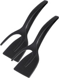 Set of 2 Food Tongs - 2-in-1 Flipper/Deep Fryer - Egg Flipper - Spatula with Clip - Egg Flipper, Kitchen Tools for Home