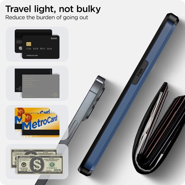 2023 new iPhone 14 case with card holder, Wireless charging compatible iPhone 14 Wallet case, Slim shockproof iPhone 14 case Wallet (blue)_max