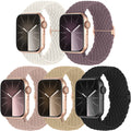 5-Pack Woven Solo Loop Band Compatible with Apple Watch Band 40mm, 38mm, 41mm for Women and Men, Adjustable Nylon Elastic Sport Band BB 38/40/41mm