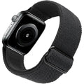 Stretchy Watch Strap Compatible with Apple Watch Band 41mm 40mm 38mm Comfortable Adjustable Sports Band for Women Men - Black_max