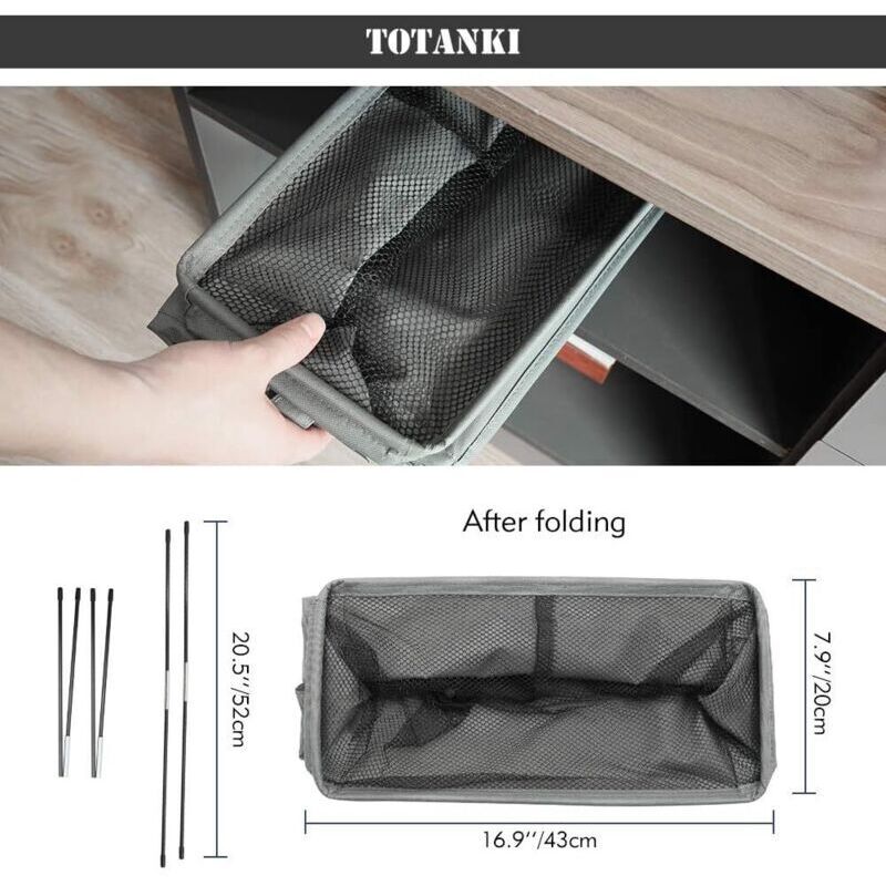 22\" Narrow Rolling Laundry Hamper with Handle and Wheels, Collapsible Laundry Hamper, Foldable Laundry Sorter and Organizer, Large Storage Basket (Gray)