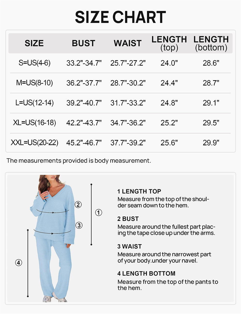 Women's 2-Piece Set Fuzzy Fleece Pajamas Set Long Sleeve Loungewear Blue Blue Blue M