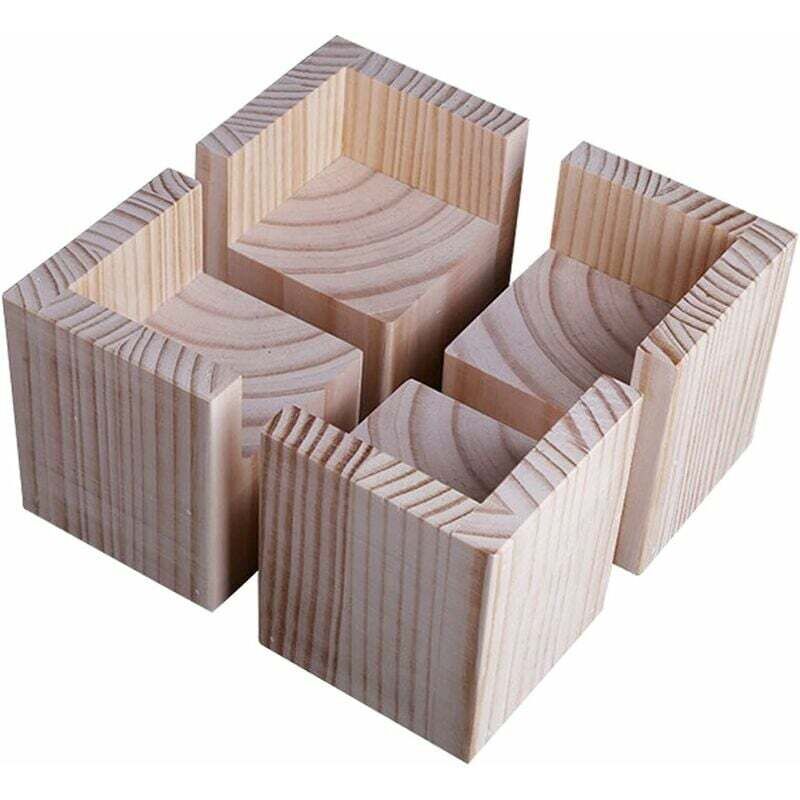 4-pack Furniture Risers Wooden Furniture Risers, Desk and Bed Risers Furniture Lifting Feet Legs up to for Desk Table Bed (Size: 5x5x5cm)..