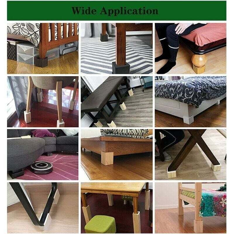 4-pack Furniture Risers Wooden Furniture Risers, Desk and Bed Risers Furniture Lifting Feet Legs up to for Desk Table Bed (Size: 5x5x5cm)..