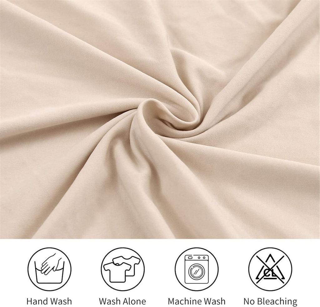 Chair Covers Set of 4 or 6, Stretch Removable Washable Chair Covers Decoration Slipcovers Seat Covers for Hotel beige-tfrf beige 4pcs