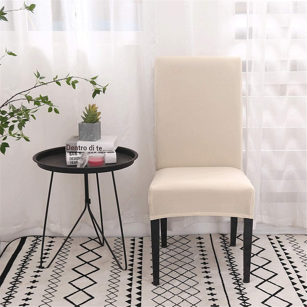 Chair Covers Set of 4 or 6, Stretch Removable Washable Chair Covers Decoration Slipcovers Seat Covers for Hotel beige-tfrf beige 4pcs