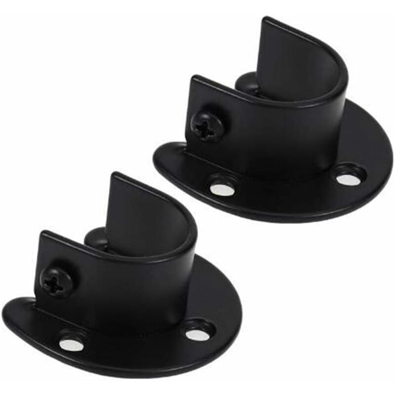 Wall Mounted Clothes Rod Holder, Curtain Rod Bracket, Shower Curtain Rod Bracket for 1.26 Inch Diameter Clothes Rod, 2-Pack
