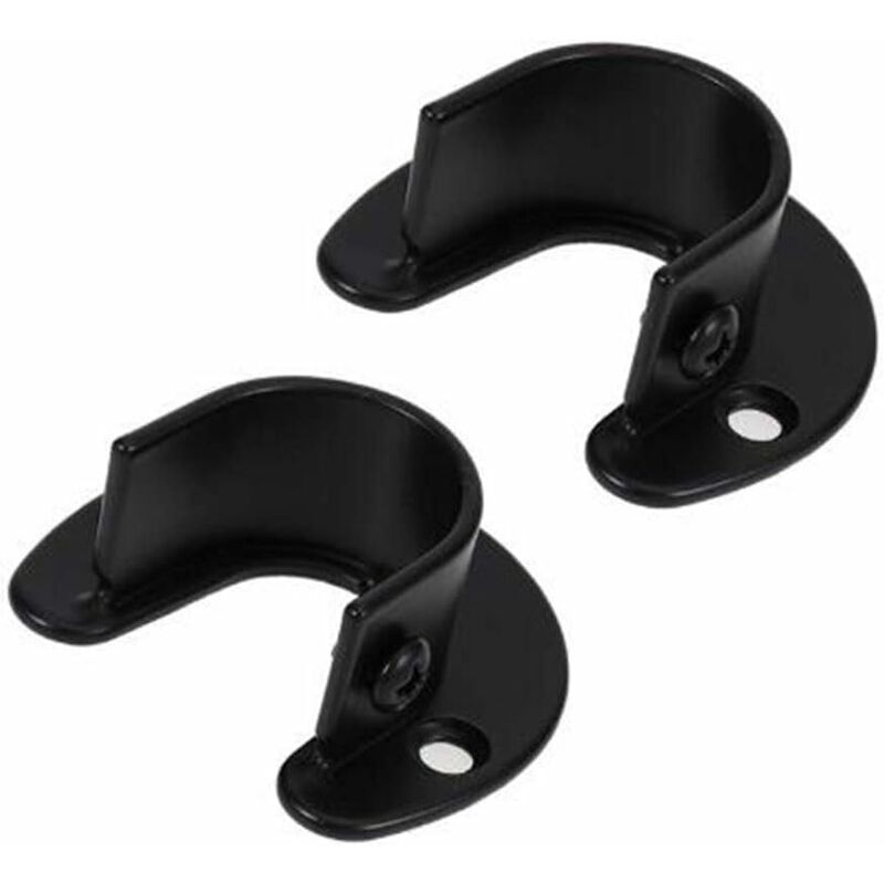 Wall Mounted Clothes Rod Holder, Curtain Rod Bracket, Shower Curtain Rod Bracket for 1.26 Inch Diameter Clothes Rod, 2-Pack