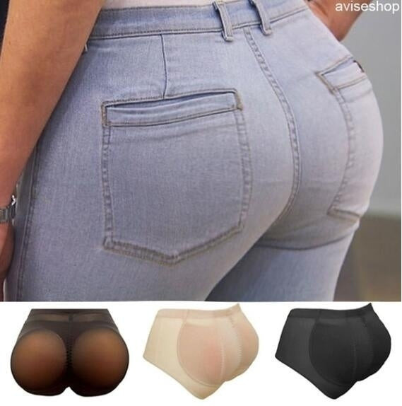 Silicone Insert Enhancer Fake Buttock Panty Hip Lift Black - Perfect Black Black M