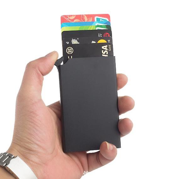 Card Holder Wallet, Men's Minimalist Slim Metal RFID Blocking Contactless Card Protector_ma