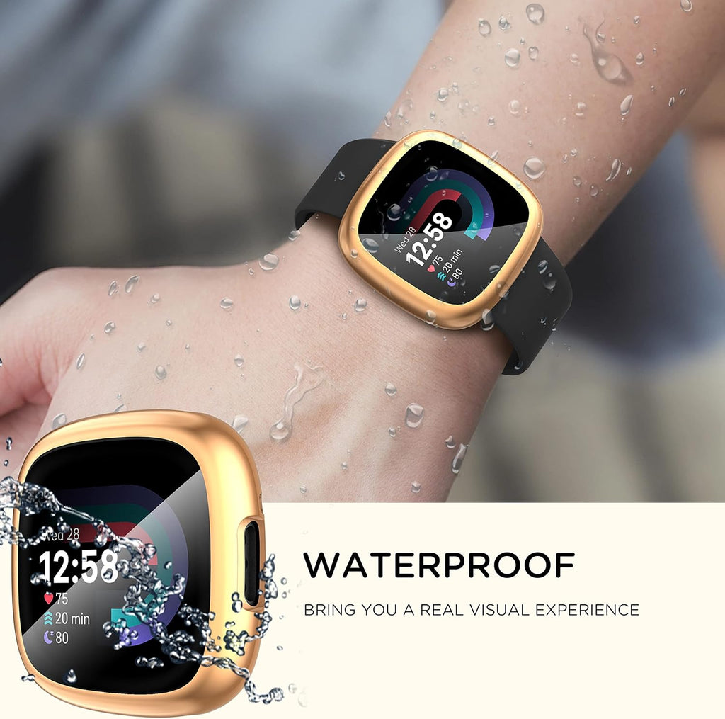 Diruite 4-Pack Case for Fitbit Versa 4/Sense 2 Screen Protector, HD Shockproof Soft TPU Full Protection Screen Protector Case for Fitbit V_qcx