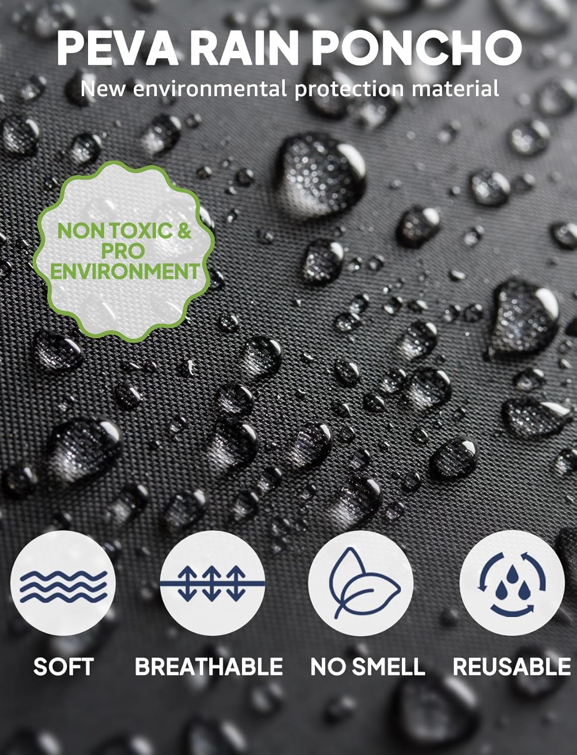 Rain Ponchos for Adult Emergency Raincoats Reusable Hooded Rain Jackets for Men Women(2 pack)