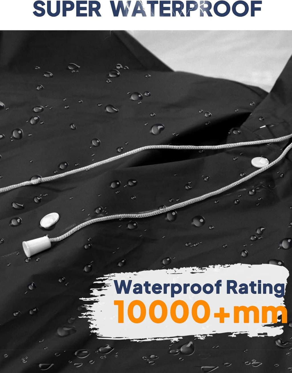 Rain Ponchos for Adults Lightweight Reusable Raincoats for Men Women Emergency Rain Jacket with Hood 2 Pack