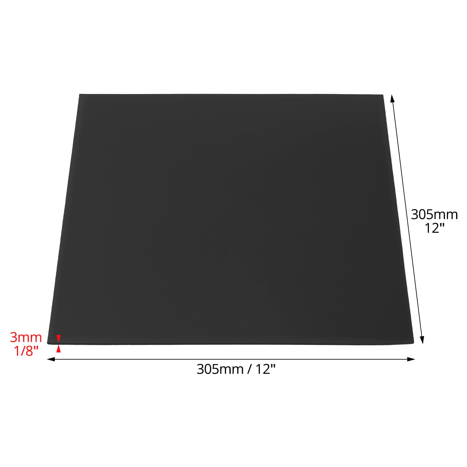 Rubber Sheet Roll, Solid Rubber Gasket Strip, 12" W x 12" L 1/8" Thick, for Sealing, Bumpers, Weather Stripping, DIY Gaskets, Crafts, Flooring