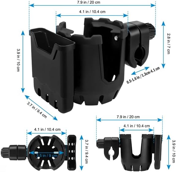 Stroller Cup Holder with Phone Holder, Universal Cup Holder, 2-in-1 Cup Phone Holder for Stroller, Bike, Walker, Wheelchair