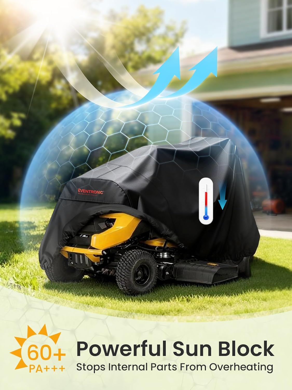 Riding Lawn Mower Cover,  54“ Riding Lawn Tractor Cover Waterproof Heavy Duty Durable (420D-polyester oxford)