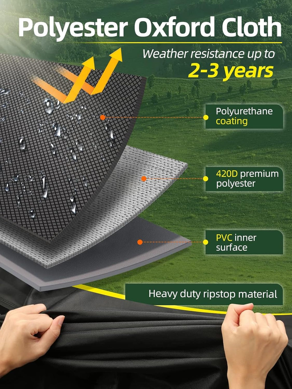 Riding Lawn Mower Cover, 54" Lawnmower Covers For Outdoor, 420D Polyester Oxford Lawn Mower Cover Waterproof Heavy Duty, Riding Lawn Tractor Cover