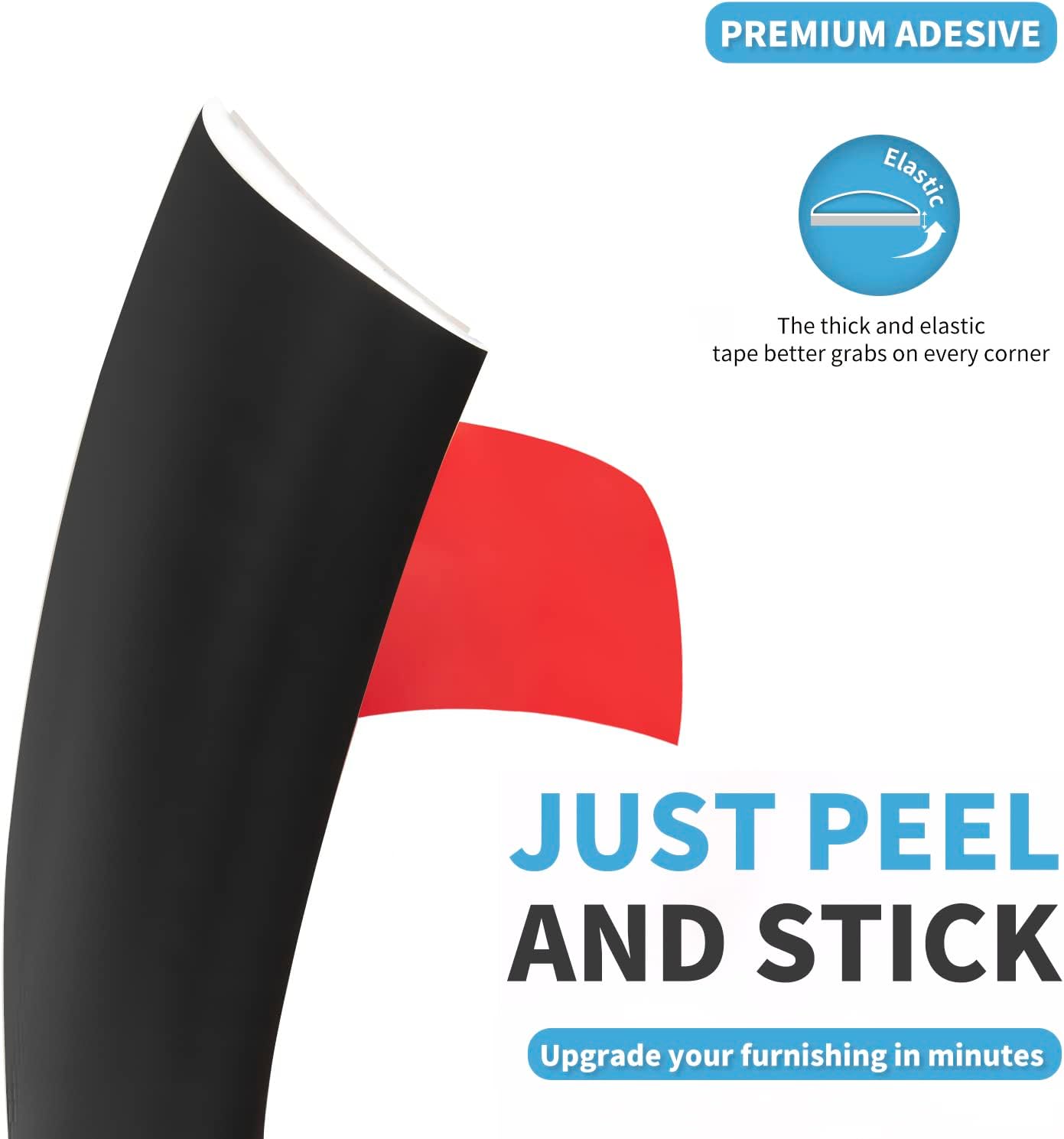 Self Adhesive Vinyl Floor Transition Strip,Laminate Floor Strip Floor Flat Divider Strip for Joining Floor Gaps,Carpet Threshold Transition,Floor Tiles（10 FT, 1.57in, Black）
