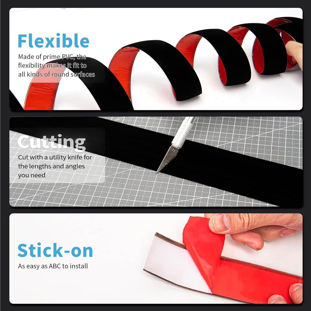 Self Adhesive Vinyl Floor Transition Strip,Laminate Floor Strip Floor Flat Divider Strip for Joining Floor Gaps,Carpet Threshold Transition,Floor Tiles（10 FT, 1.57in, Black）
