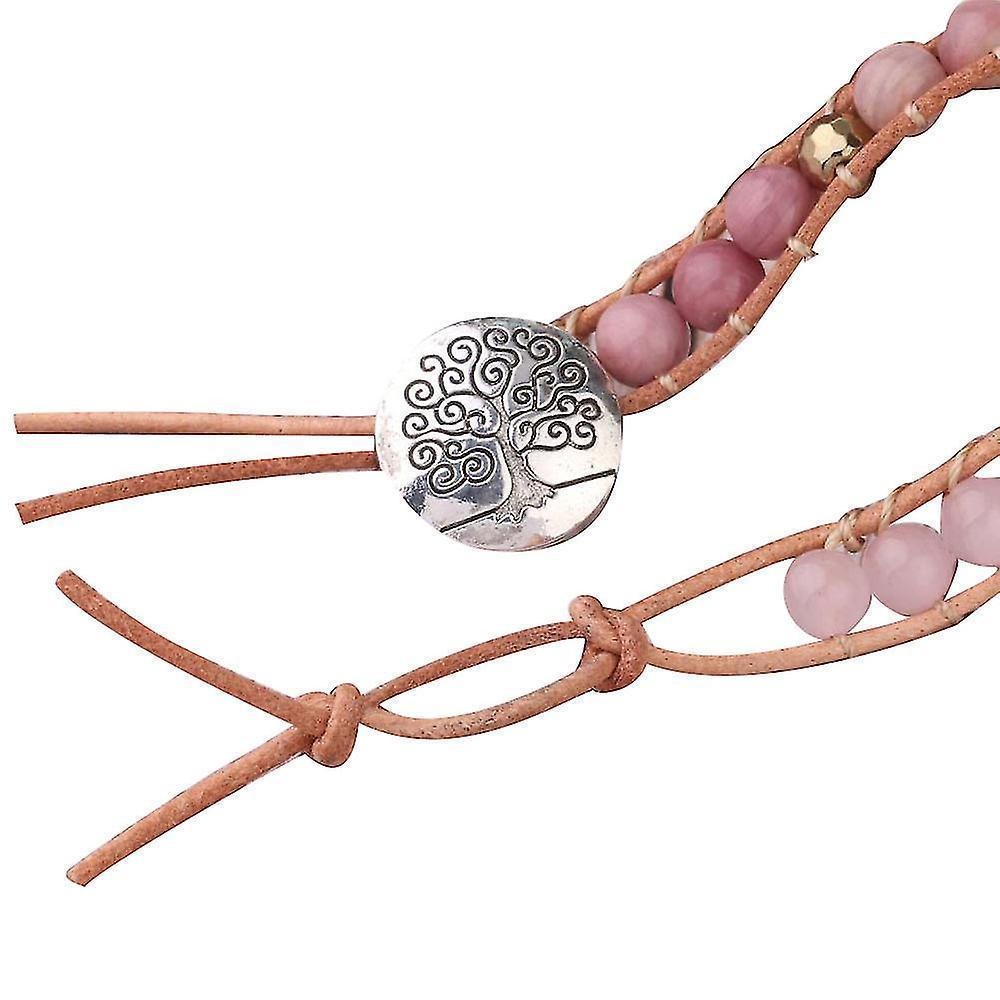 Natural Crystal Stone Woven Bracelet Multi-turn Pure Hand-woven Bracelets Retro Bracelet Women Bangle