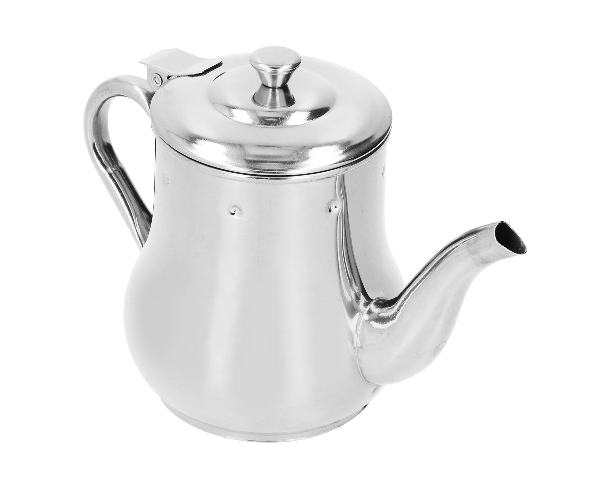 Stainless Steel Tea Pot with Filter, Rust-Proof, Durable Oil Strainer Pot for Hotels & Homes, 500ml, Natural Color