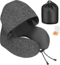 Memory Foam Hooded Travel Neck Pillow Comfortable Travel Pillow with Hood