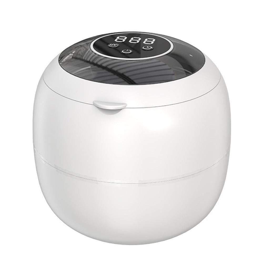 Ultrasonic Retainer Cleaner Machine 45kHz Ultrasonic Dentures Cleaner for Night Guards Braces Aligner White