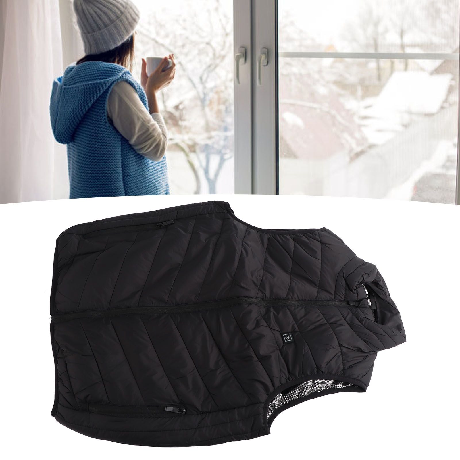 Heated Jacket Unisex 3 Gears Four Zones Heating Polyester Fiber Electric Thermal Vest for Outdoor Winter XXXL