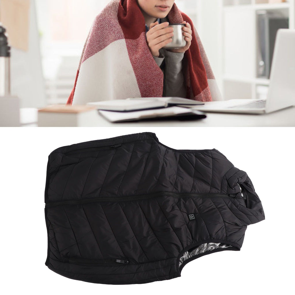Heated Jacket Unisex 3 Gears Four Zones Heating Polyester Fiber Electric Thermal Vest for Outdoor Winter XXXL