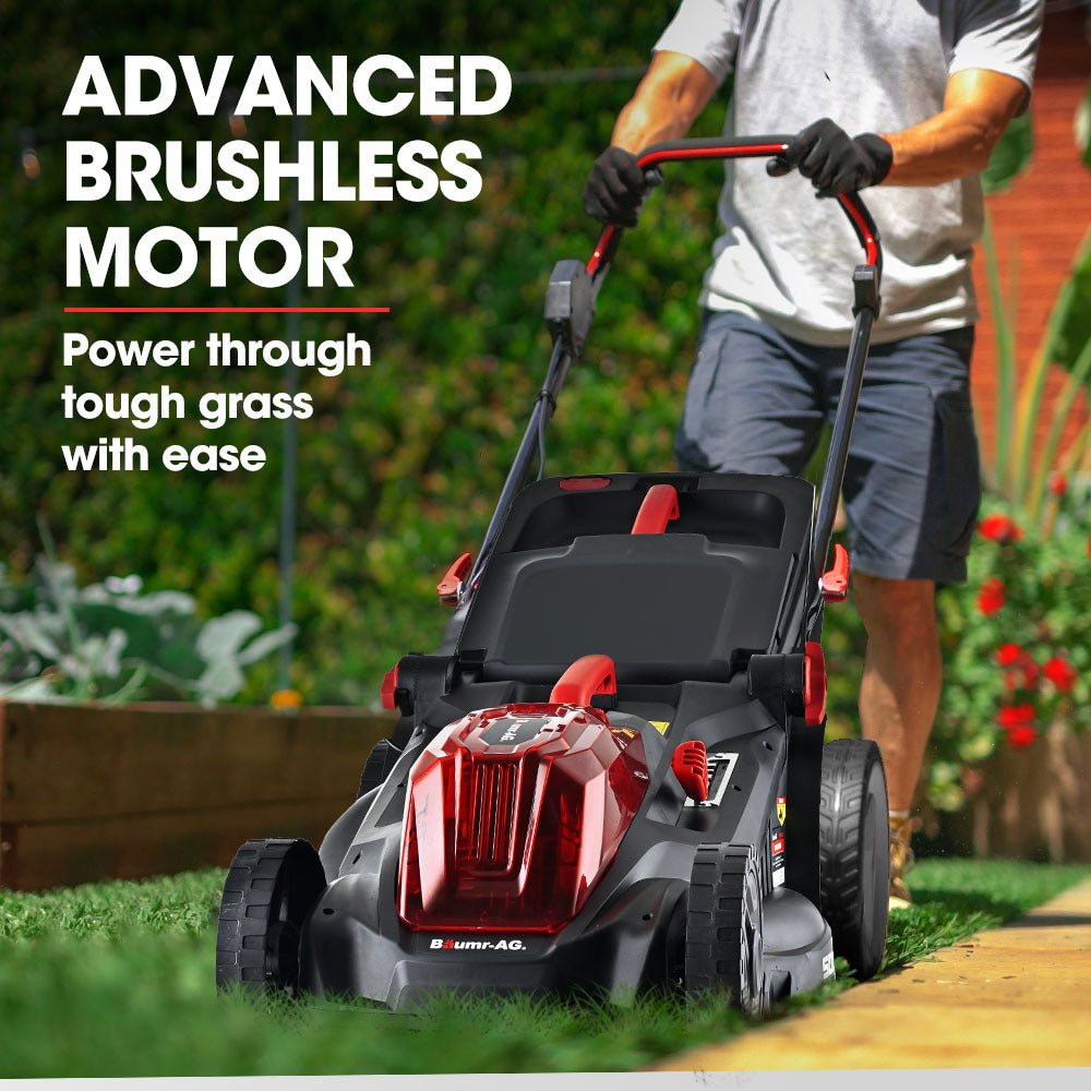 BAUMR-AG 500CX 40V SYNC 17" Cordless Lawn Mower Kit, Fast Charger, 2 x 4Ah Battery, 5 Stage Height Adjustment