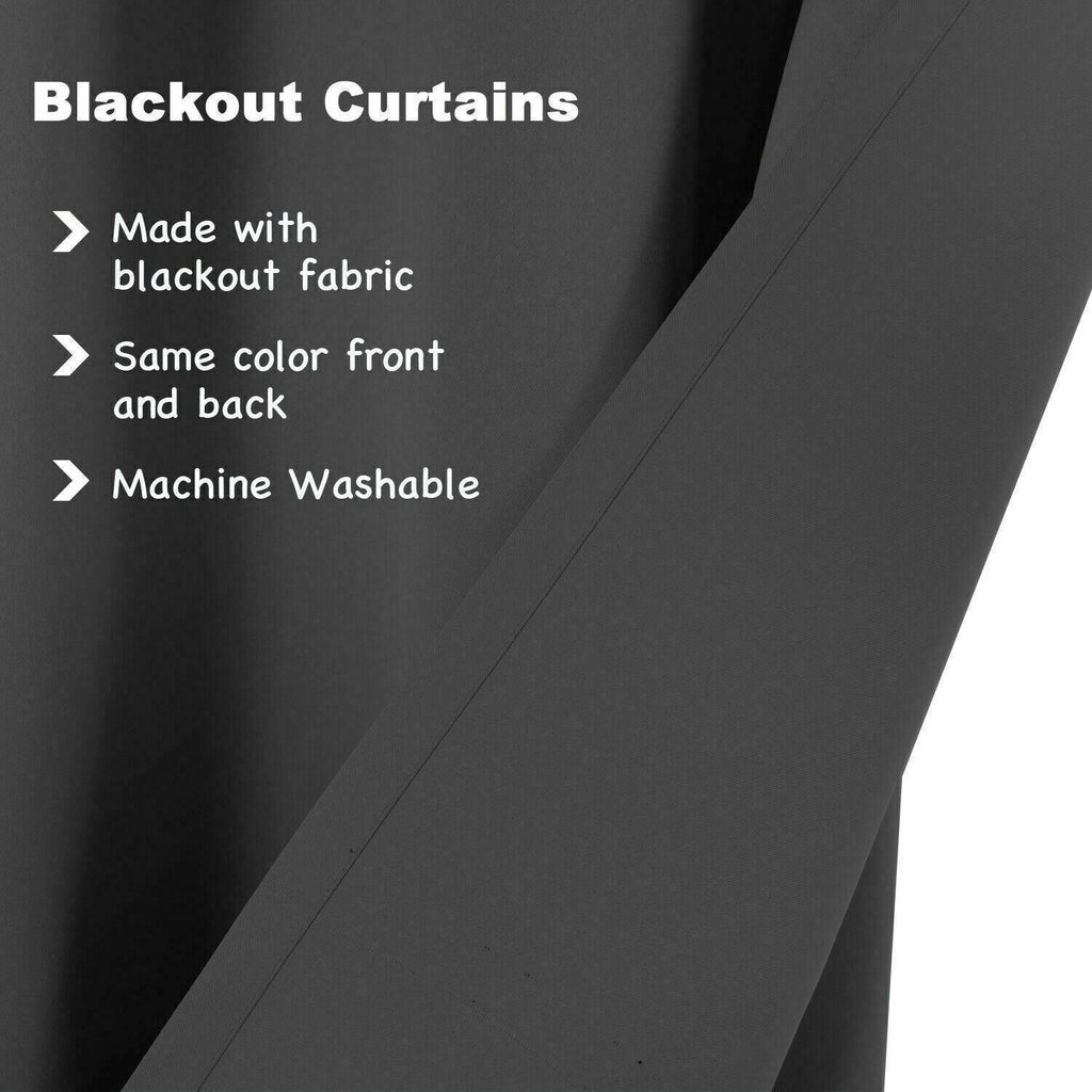 2pcs Semi Blackout Curtain Fabric Solid Colour Home Decor Drapes for Living Room - Light Grey - 132x160cm