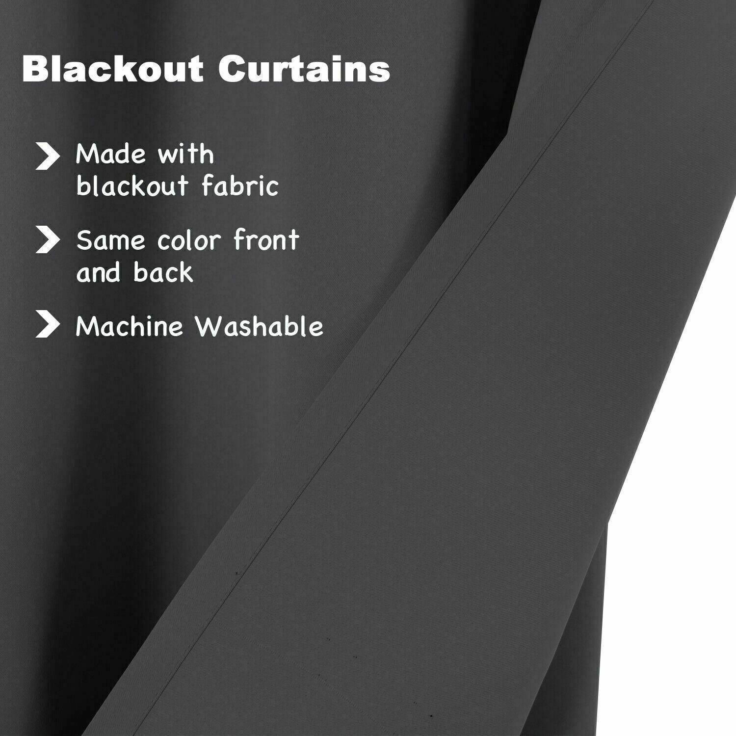 2pcs Semi Blackout Curtain Fabric Solid Colour Home Decor Drapes for Living Room - Yellow - 132x244cm