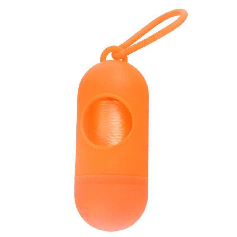 Portable Dog Waste Bag Dispenser with Refill Rolls for Pet Walking Cleanup - Green